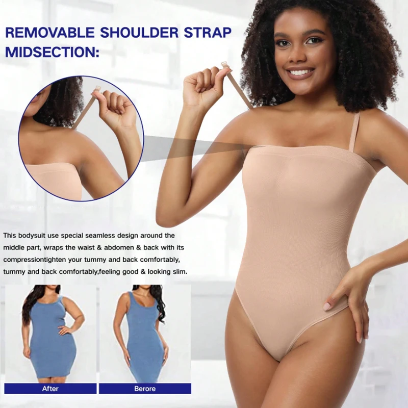 Off Shoulder Bodysuit Shapewear Women Waist Trainer Thongs Body Shaper Slimming Underwear Corset Fajas Colombianas