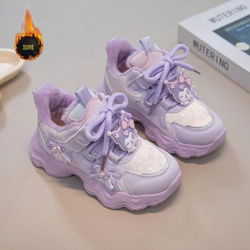 

Милые кроссовки My Melody Sanrio для девочек, детская легкая осенне-зимняя спортивная обувь, зимняя теплая уличная обувь, обувь принцессы