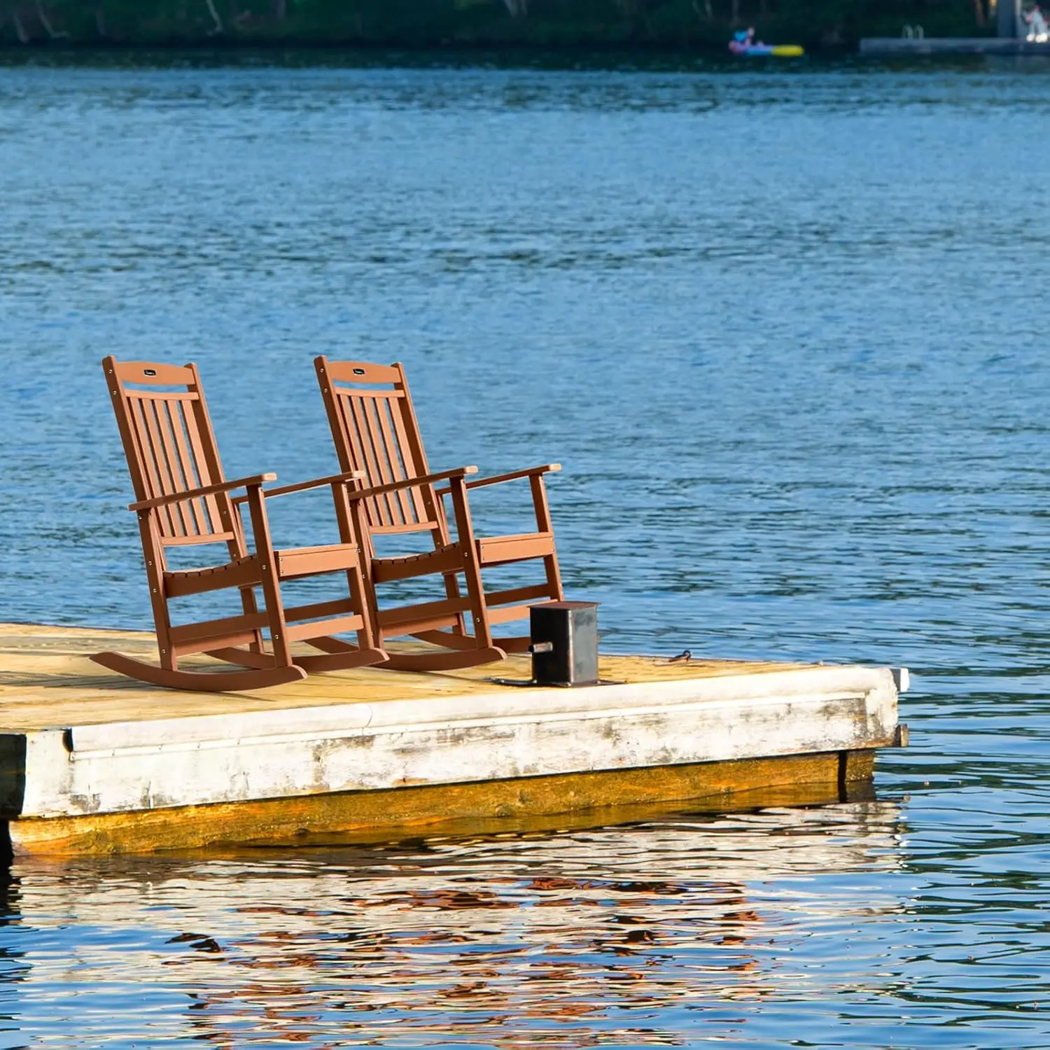 Outdoor Rochairs Set Of 4, Hdpe All Weather Poly Lumber Rocker, High Back Patio Rockers Easy Assembly