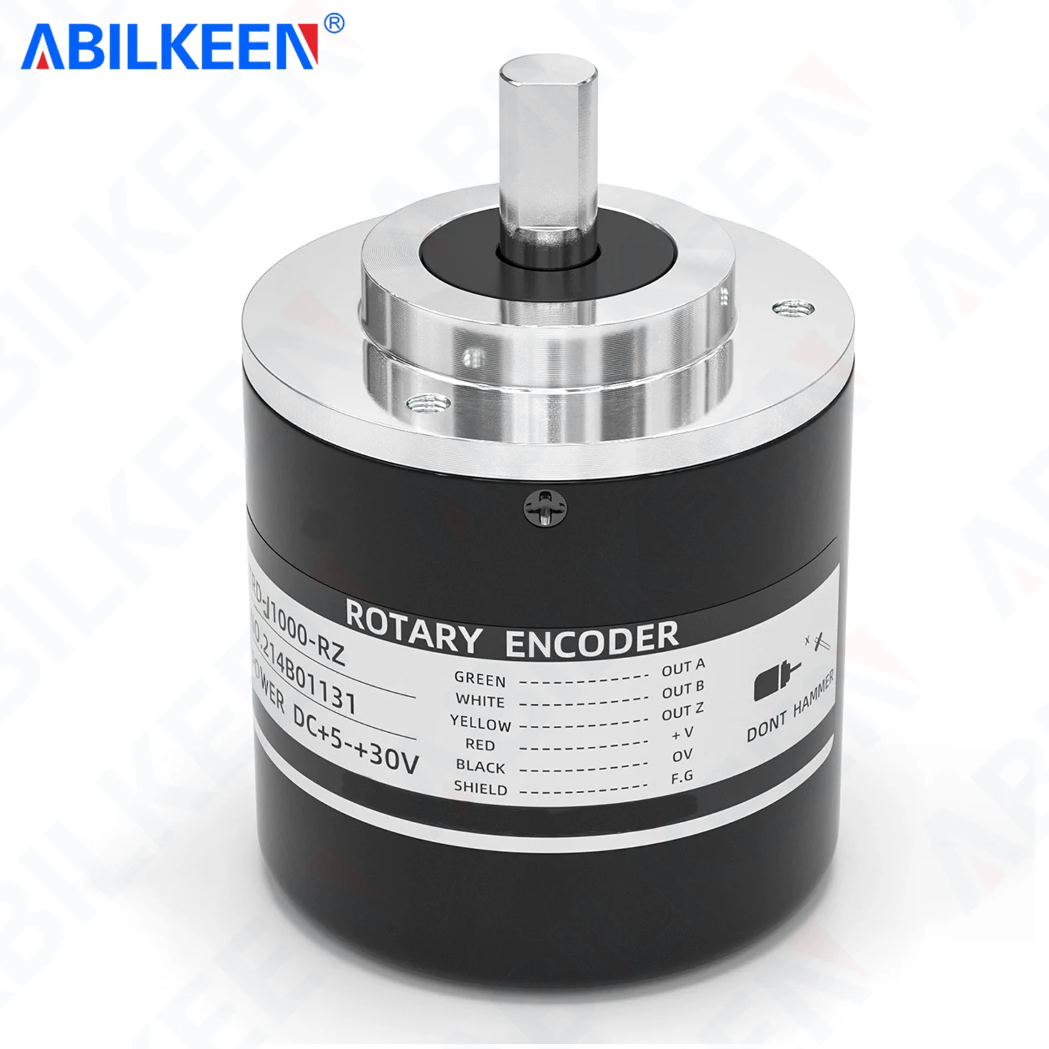 ABILKEEN TRD-J 50MM Incremental Rotary Encoder 8MM Solid Shaft 100~5000 PPR Pluse Megneto Electricity Rotary Encoder