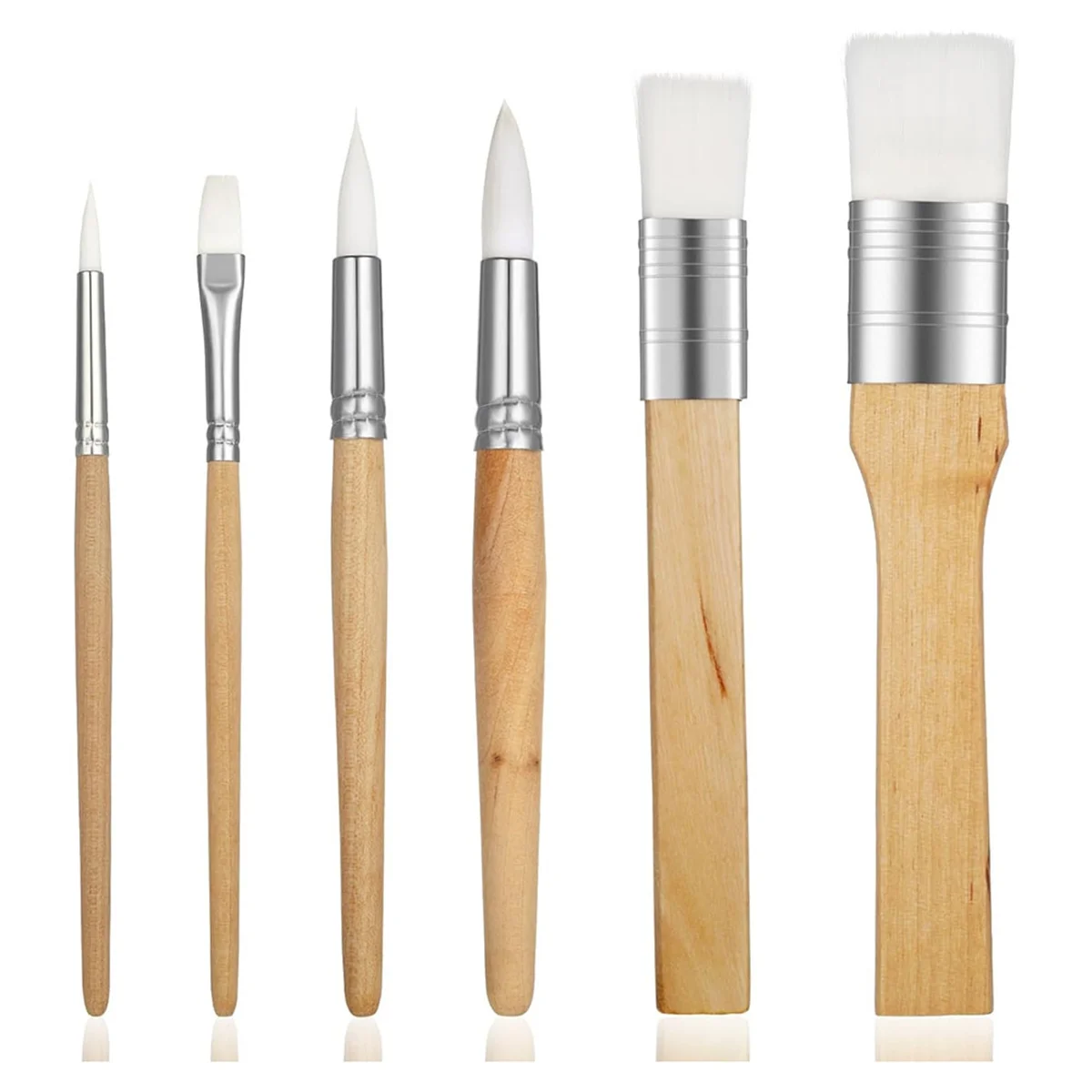 SSR Art Paint Brushes Set 6Pieces Wooden Paintbrushes for Artists Adults Kids Body Face Painting,Acrylic Painting Watercolor