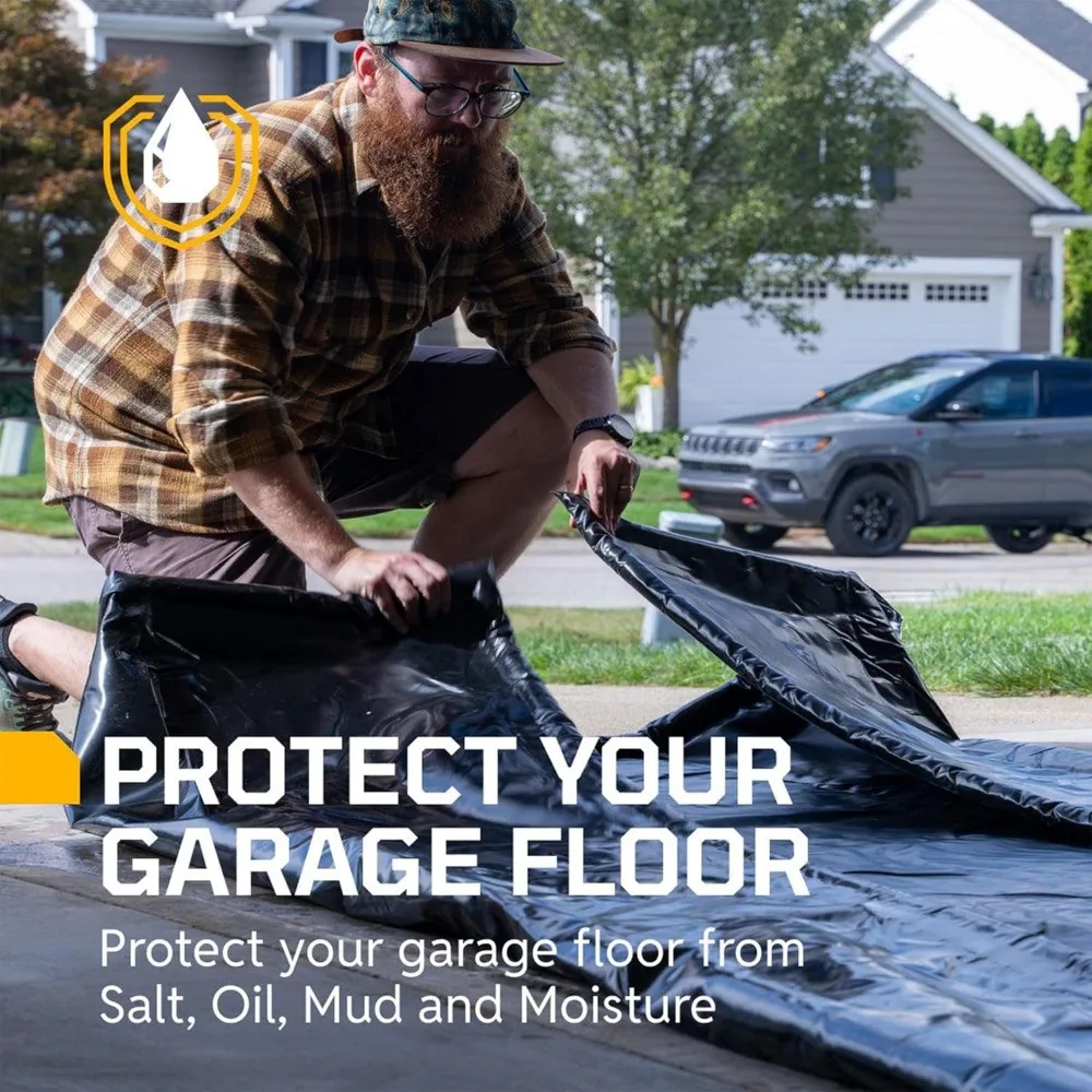 Kompakte, robuste Garagen-Bodenmatte für Fahrzeuge, 7'9 x 16', Schutzmatte mit großer Abdeckung