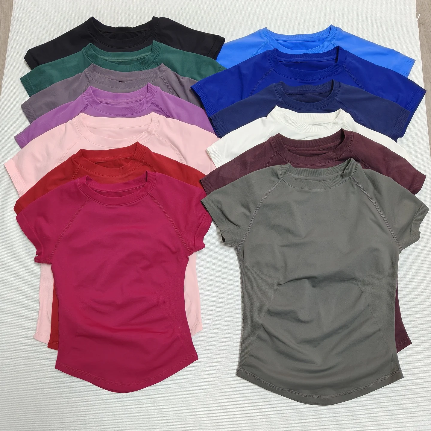 

Tops Knit Elastane Seamless No Pocket Nylon Women Yoga Shirts Sports Clothes