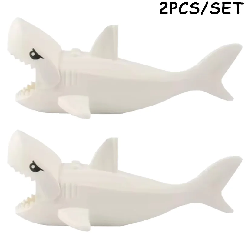 MOC Meerestiere Bausteine Teufelsrochen Hai Delfin Anglerfisch Koralle Muschel Seestern Oktopus Bausteine Spielzeug