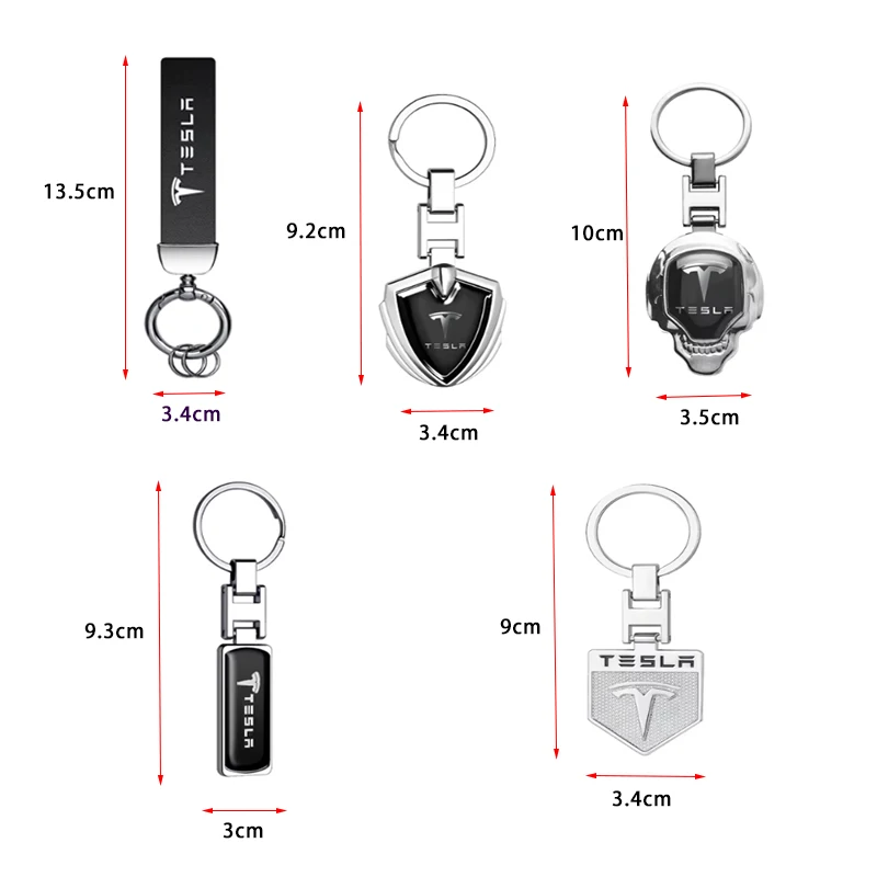 1Pcs 3D Metal/Leather Car Styling Keychain For Model 3 Model Y Model S Model X Badge Emblem Key Chain Key Rings Auto Accessories