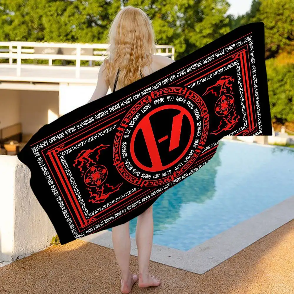Twenty One Pilot Anime Beach Swimming Towel Soft Absorbent Washcloth Children's Gifts for Kids Travel Camping Gym