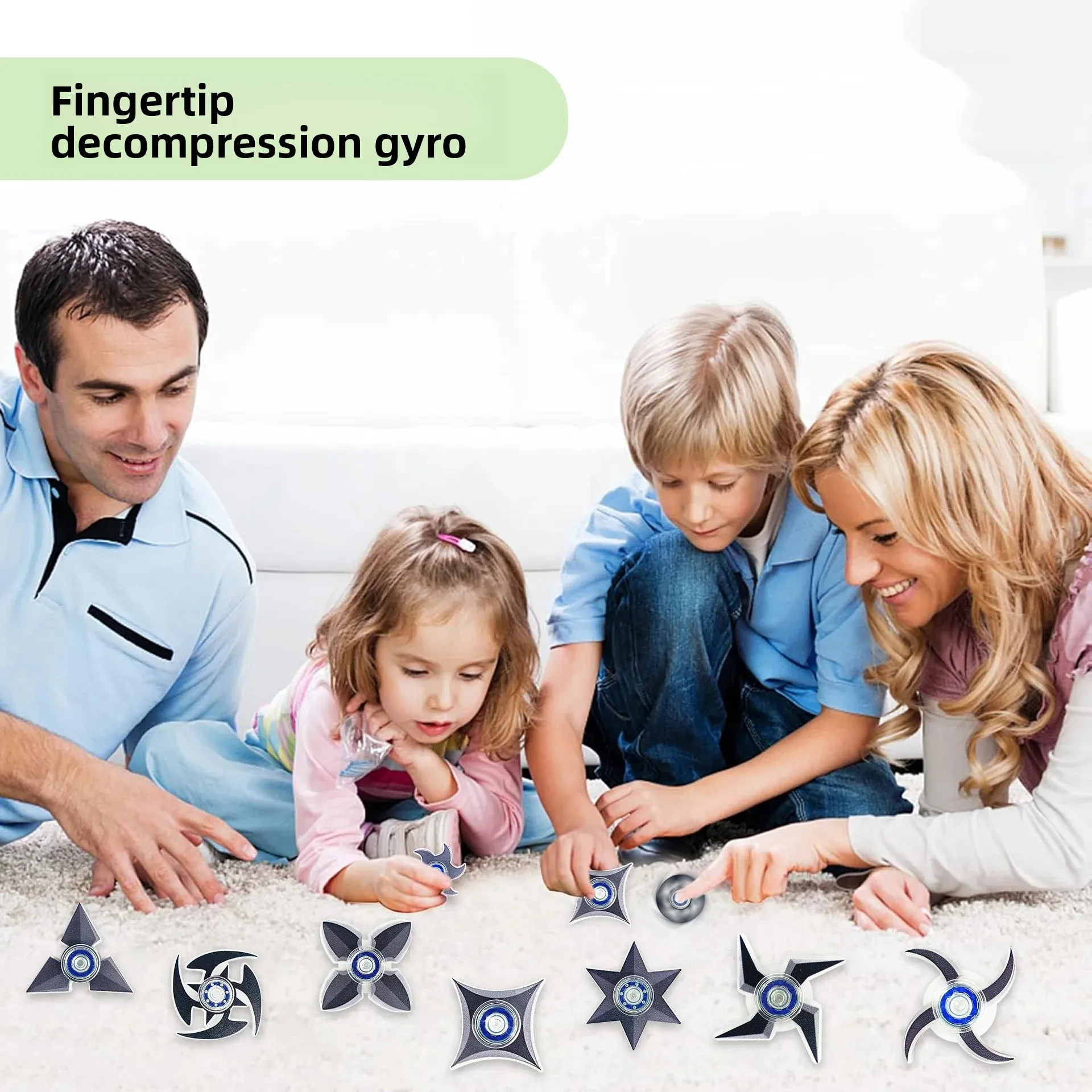 10pcs Dart Model Fingertip Gyroscope Black Technology Creative Finger Rotation Stress Relieving Tool Student Children's Toy
