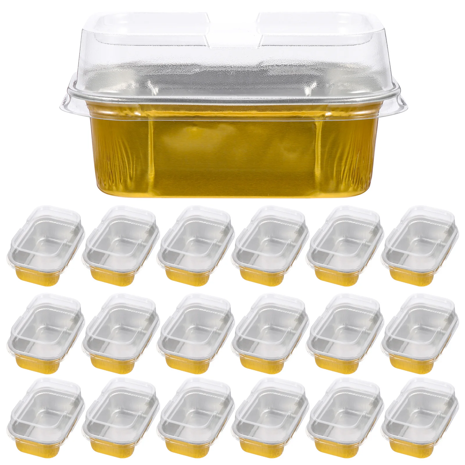 

50pcs Chocolate Cake Mold Aluminum Foil Baking Containers High Temperature Resistant For Oven Refrigerator Multifunctional Food