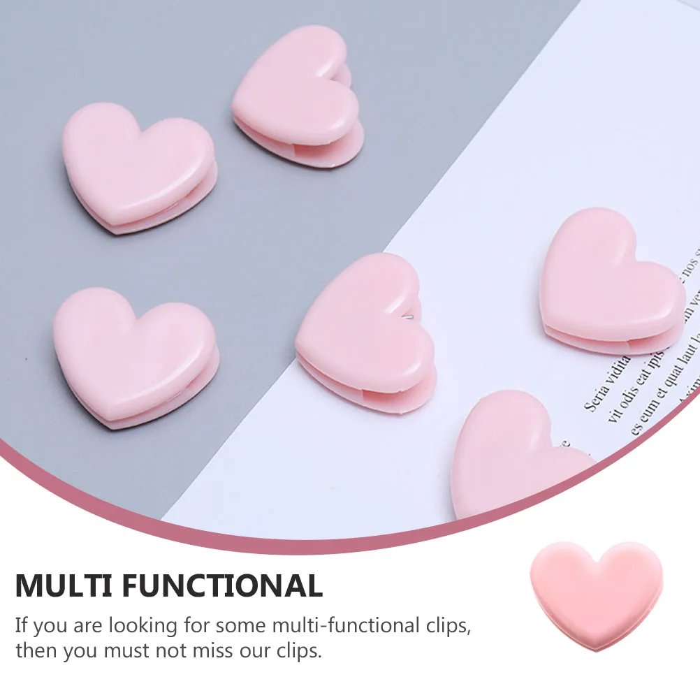 

20 Pcs Heart Love Clip Plastic Clips Clothespin Storage Hearts Photo Decorative Office