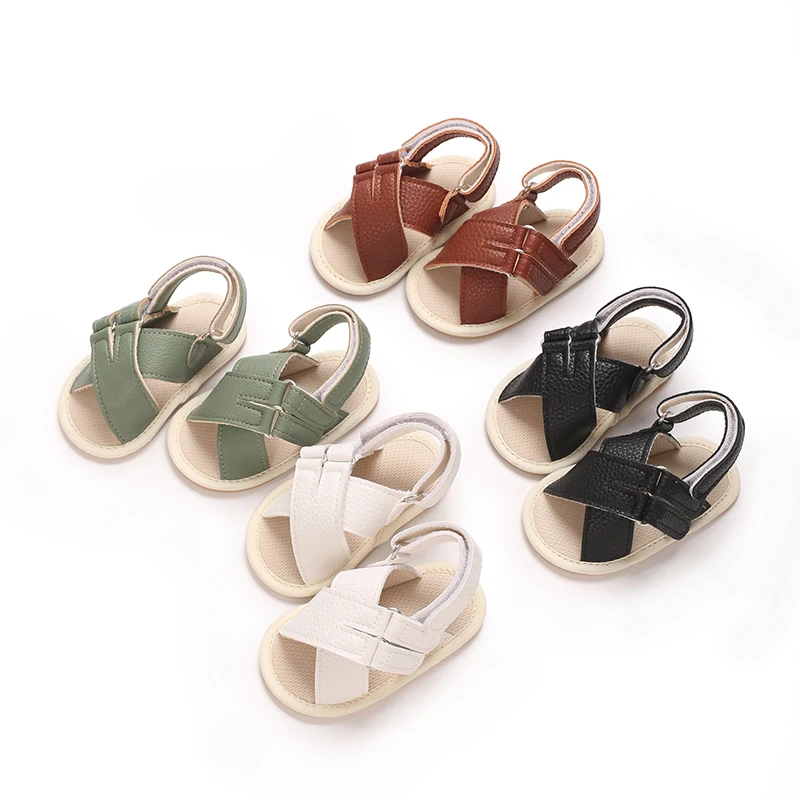 0-18M Newborn PU Rubber Cute Open Toe Soft Sole Anti Slip Preschool Toddler Crib Summer Sandals Infant And Toddler Shoes