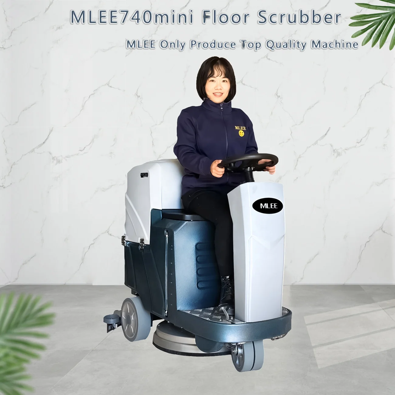 MLEE740MINI  Mini Ride-on Floor Scrubber 24V Voltage Office Station Floor Cleaning Machine