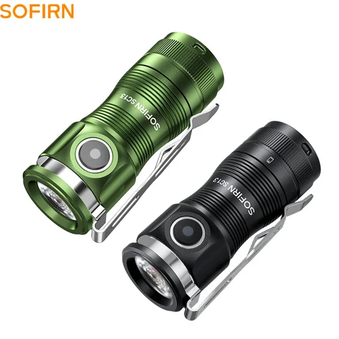 Sofirn Mini SC13 SST40 LED 1300lm Tactical 18350 Rechargeable Flashlight 6000K Keychain Light with Magnetic