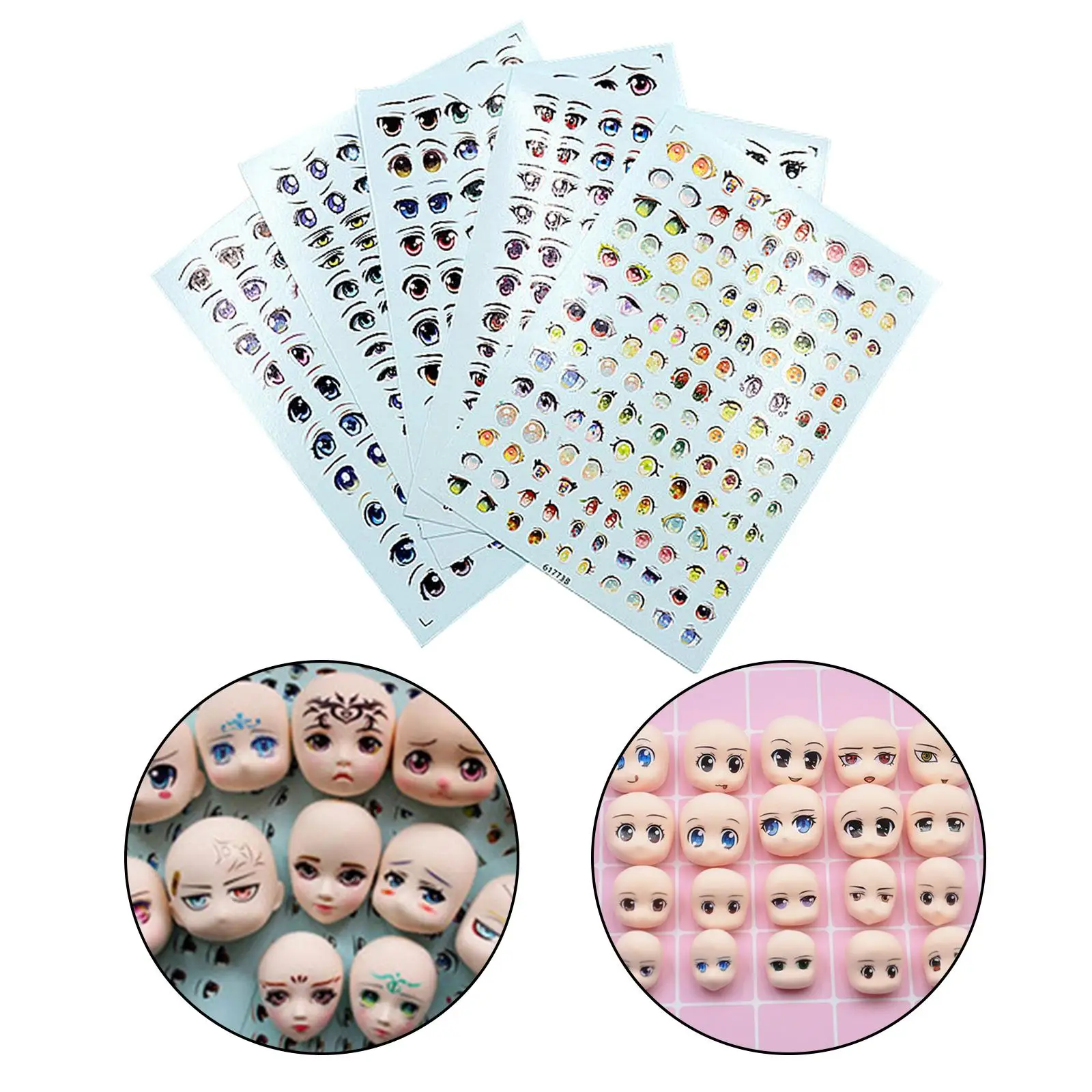 Pop Oog Water Stickers Schattige Anime Beeldje Gezicht Stickers Diy Pop Accessoires