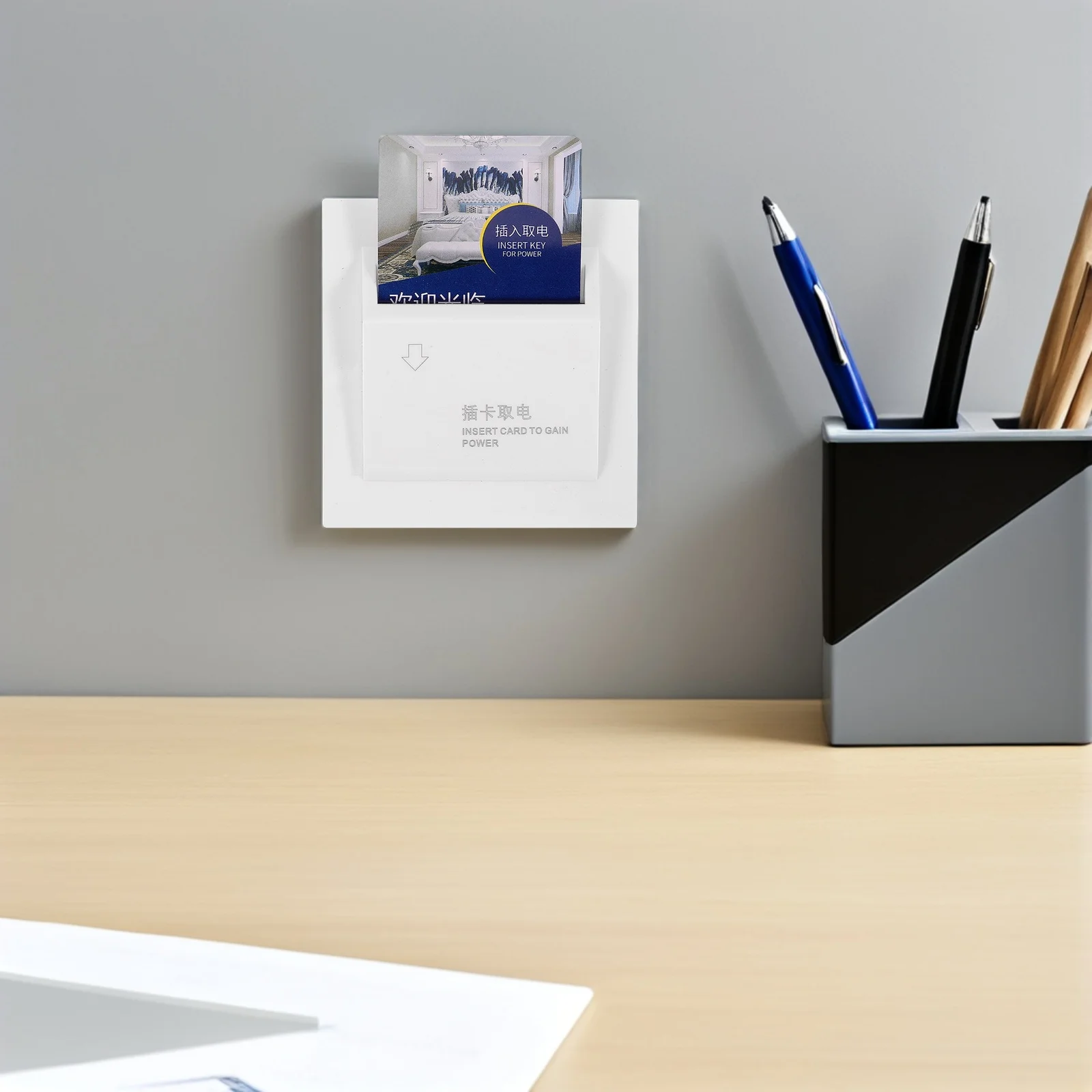 

1Set 20A Card Activated Switch White Three Wire Wall Plate for Hospitality Dormitory Guesthouse Energy Efficient Power