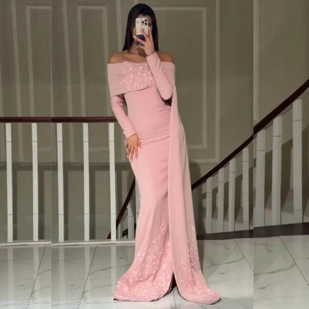 

Классический трикотаж по индивидуальному заказу, плиссированные, с блестками, с вырезом «лодочка», длинные платья, на заказ, вечерние модные платья