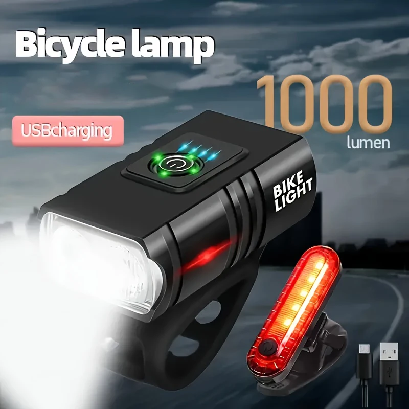 Bicycle Light, High Lumen Super Bright Bike Lights, Safety Bike Front and Rear Lights, Suitable for Road, Mountain, and Night Riding