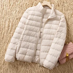 2025 New Spring Winter Women 90% White Duck Down Ultra Lightweight Coat Korean Casual Light Puffer Jackets Female Short Parkers