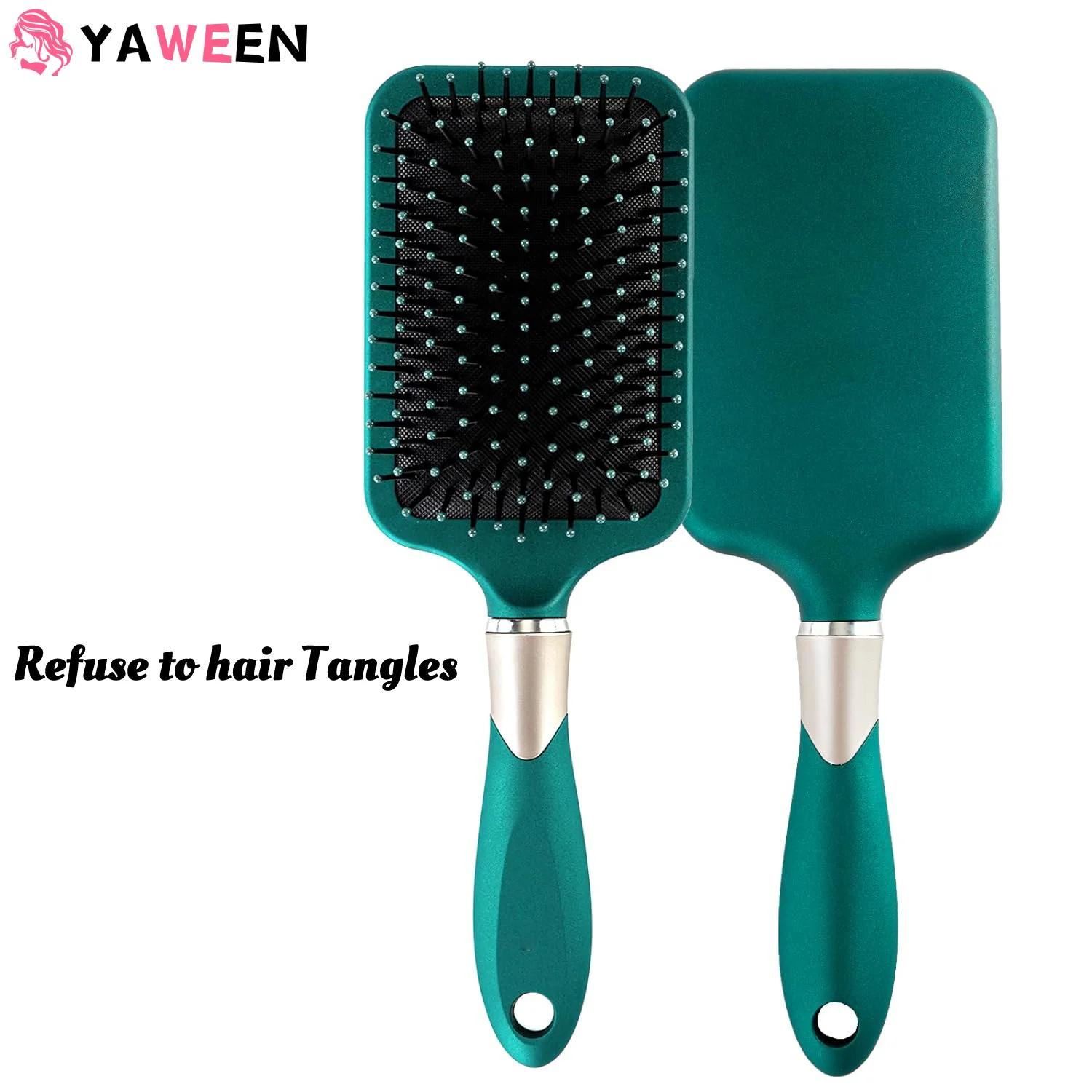 

Hair Brush,Men's and Women's Paddle HairBrush and Massage Comb Three Wet Hair Brushes in Dark Green Color that are Perfect Gift