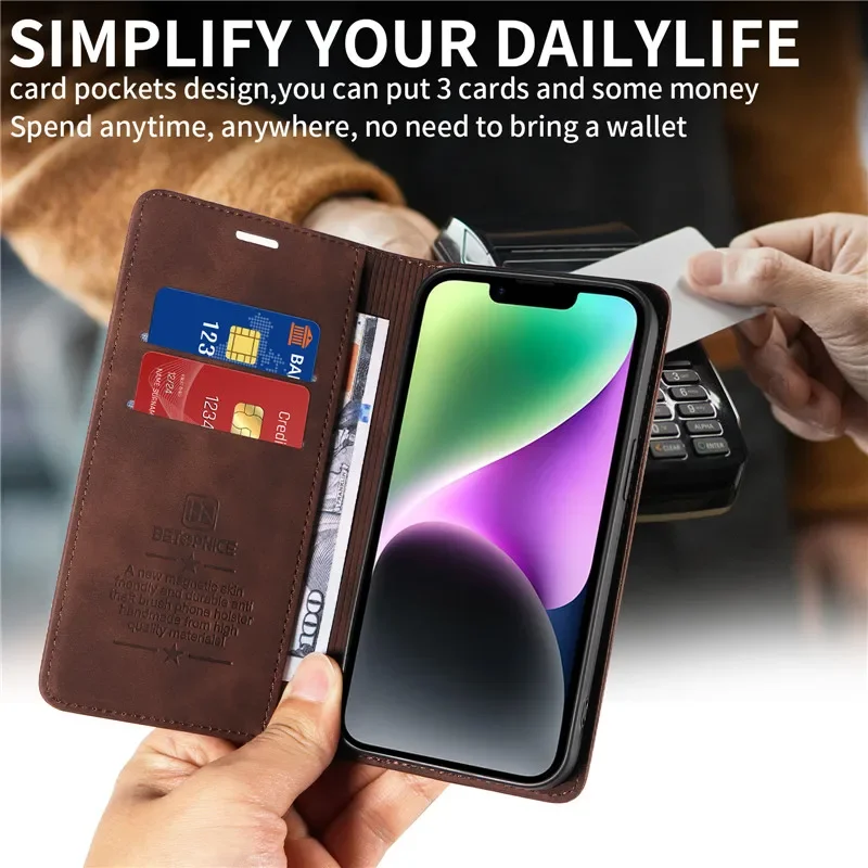Anti-thef Phone Case For Huawei Honor 200 Pro 90 Smart 70 50 Honor90 Honor200 Lite Wallet Flip Card Holder Coque Leather Cover