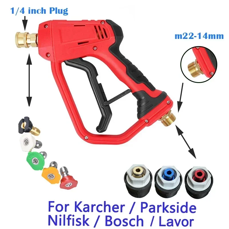 

High Pressure Washer Gun Cleaning Connector for Karcher K2-k7/Nilfisk/Parkside/Bosch Quick Connector High Pressure Water