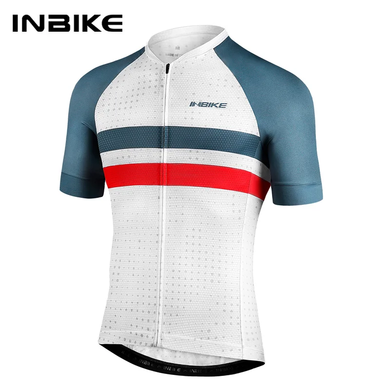 INBIKE MTB Cycling Jersey Man Summer Bicycle Tops Short Sleevd Reflective Men\'s Jersey Soft Road Bike Clothing Shirts for Riding