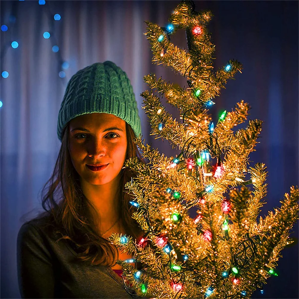 5/10M con batería árbol de Navidad luz de hadas Mini bombilla cadena de luz al aire libre boda fiesta vacaciones iluminación