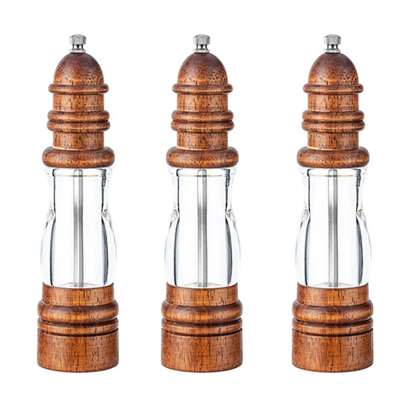 

Wood Lighthouse Mill Spice Bottle Manual Pepper Grinder Adjustable Household Crushed Sea Salt Pepper Pepper Grinder