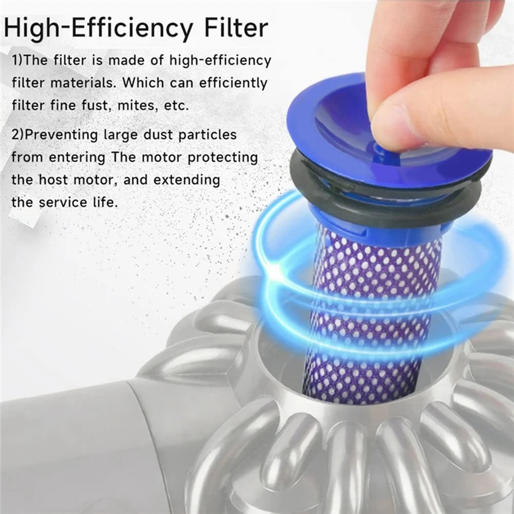 21.6V V8 อะแดปเตอร์แบตเตอรี่ + Pre-Filter + ตัวกรองด้านหลังเปลี่ยนสําหรับ Dyson V8 แบตเตอรี่ V8 Absolute V8 สัตว์เครื่องดูดฝุ่น