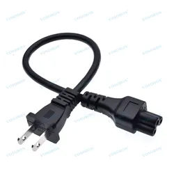 NEMA 1-15P to IEC 320 C5 power cable,2 Pin JP US Plug 2 Pole IEC 60320 C5 3 Prong AC Power Cord Short Laptop Portable Cable 30cm