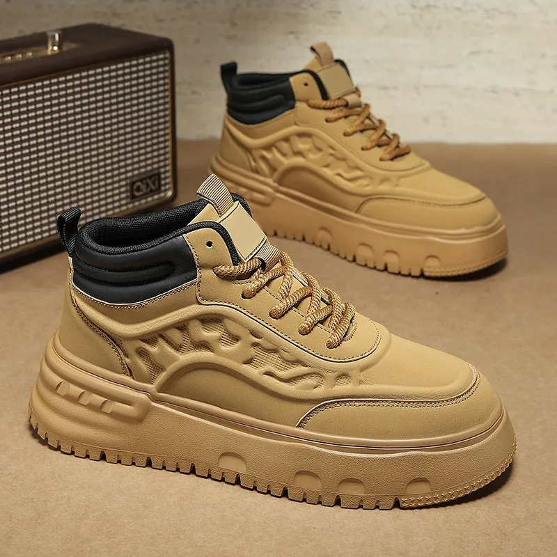 Sepatu Kasual Pria Model Jalanan, Musim Gugur dan Musim Dingin, Ukuran Besar, Model Rendah, Ujung Bulat, Modis