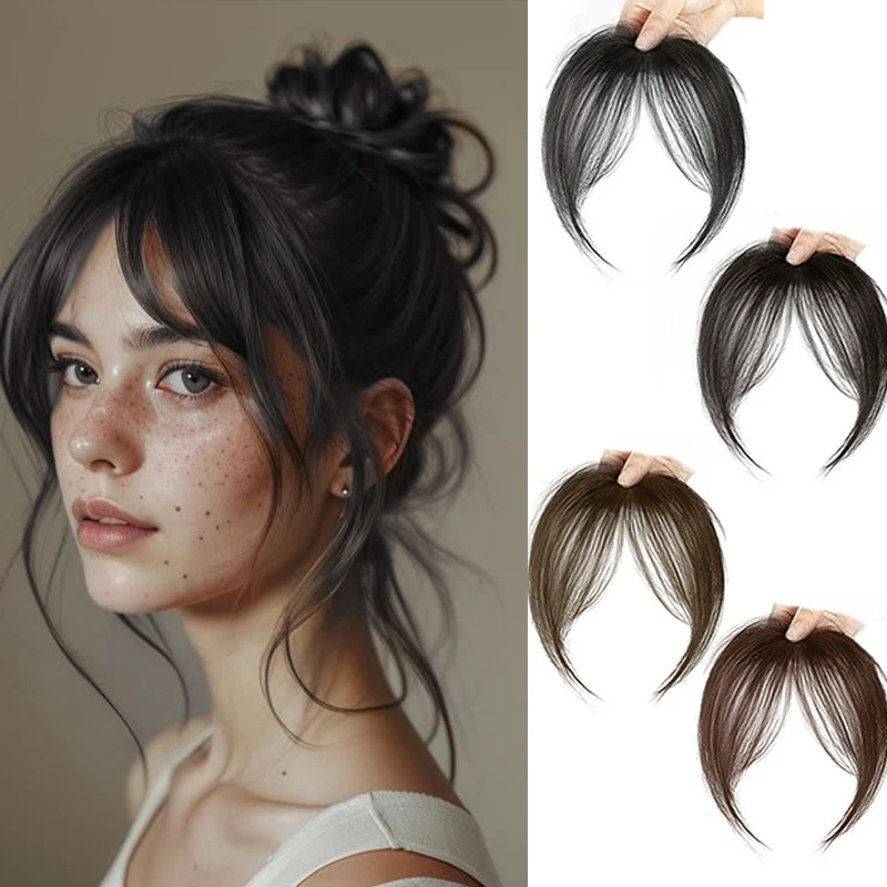 Bangs Hair Clip in Bangs Fringe with Temples Hairpieces for Women Hair Bangs Extension for Daily Wear Synthetic Hair Bangs