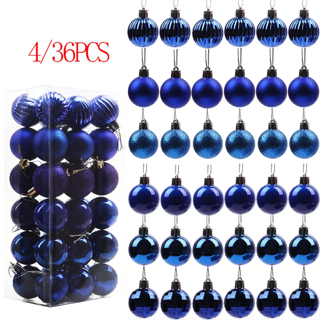 36 Uds. Bolas de Navidad de 4CM, adornos para árbol de Navidad, colgantes para árbol de Navidad, decoración para fiesta en casa, árbol de Navidad, regalo de Año Nuevo