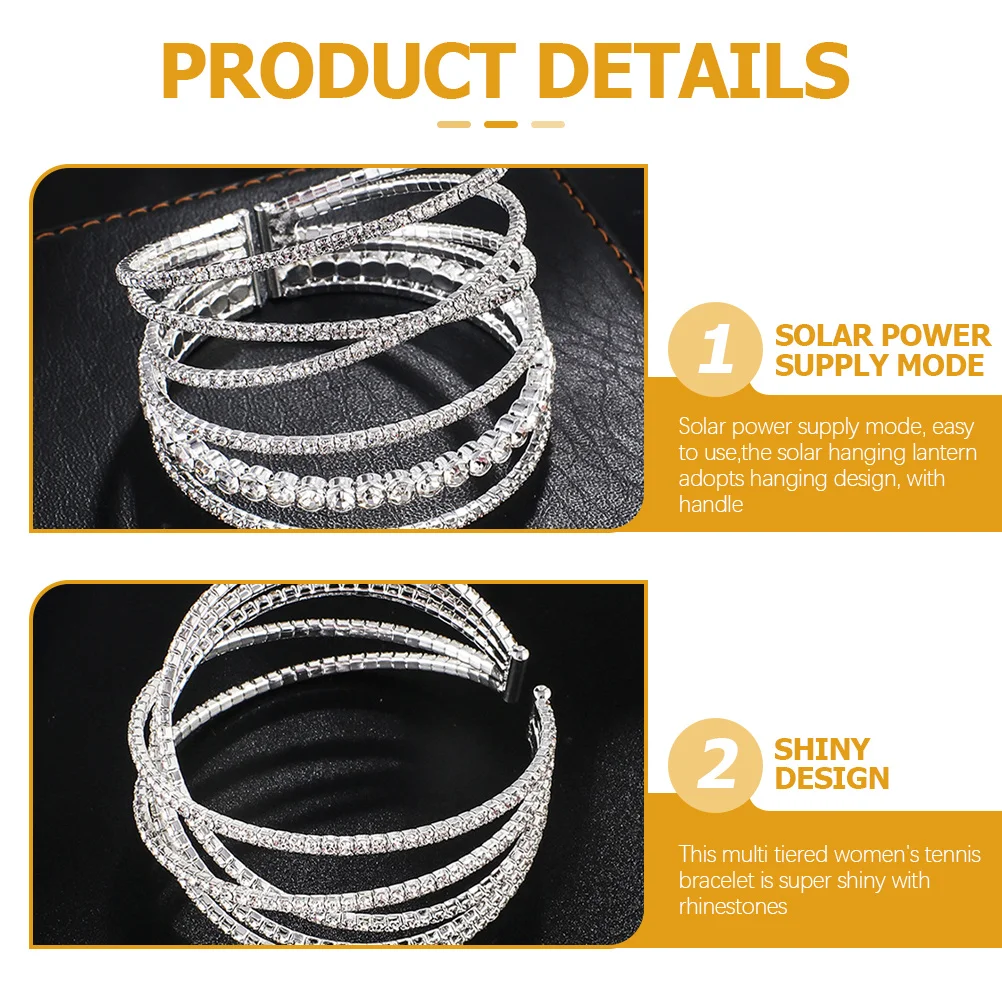 

1pc Rhinestone Inlaid Bracelet Elegant Crystal Bangle For Women Wedding Party Fashion Hand Jewelry Shiny Wrist Chain Decor