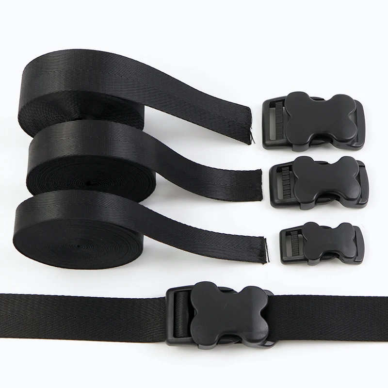 

2Sets 20/25mm Bone Release Buckle Webbing Strap Closure Hook Pet Collar Plastic Buckles Sewing Belt Sling Bag Making Supplies