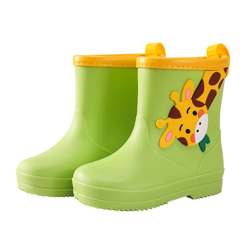 New Cartoon Boys Girls Fashion Rubber Rain Boots Waterproof Animal Children Rainboots Non-slip Water Shoes For Kids