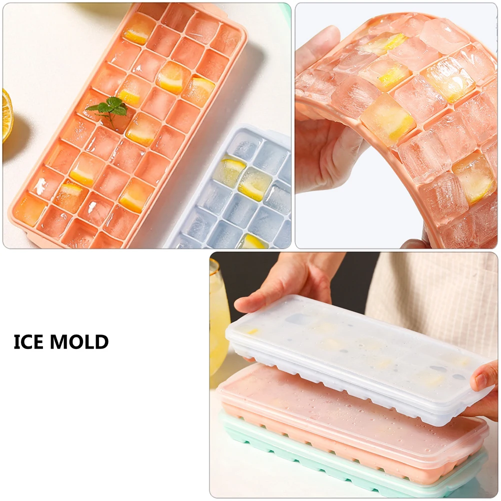 

3Pcs Silicone Ice Tray Mold Cube Molds 24 Grids Easy Demould Ice Making Tray Odor Storage Practical Kitchen Bar Tools