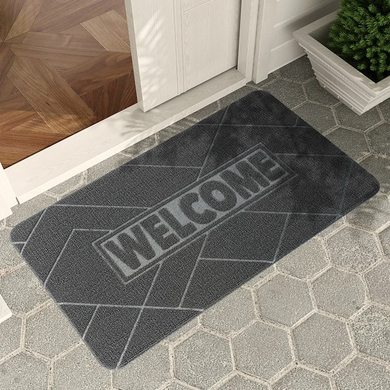 

Wire Ring Entrance Floor Mat Non-slip Door Mats Washable Easy-care Carpet PVC Thick Soft Wear-resistant Foot Pads Dirt Resistant