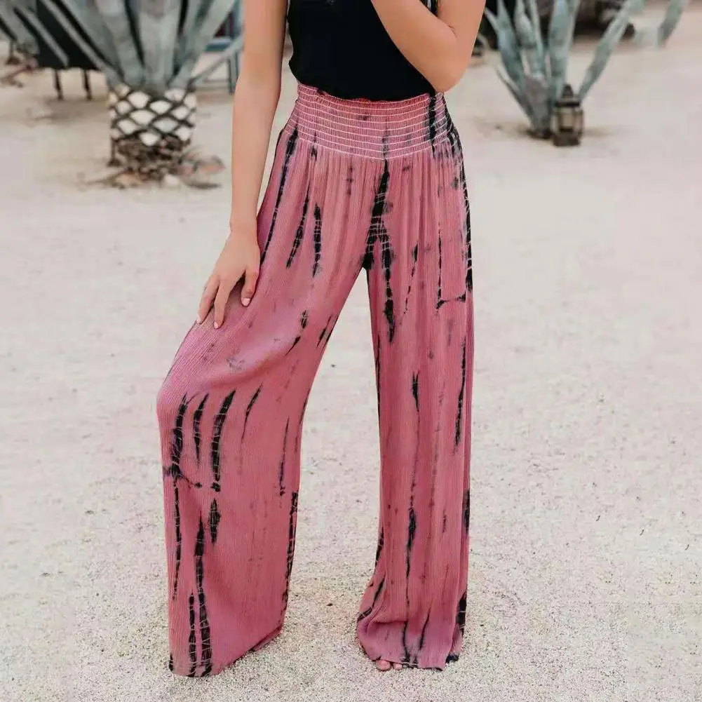 Wide Leg Pants Women Wide Leg Pants Tie Dye Print Wide Leg Pants for Women High Waist Trousers with Pockets Business Work