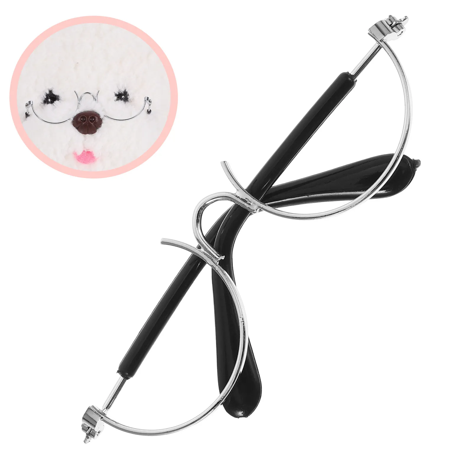 

Миниатюрные очки с металлической проволочной полуоправой и прозрачными линзами для костюмов из плюшевых игрушек, аксессуары для DIY-проектов, очки для вечеринок