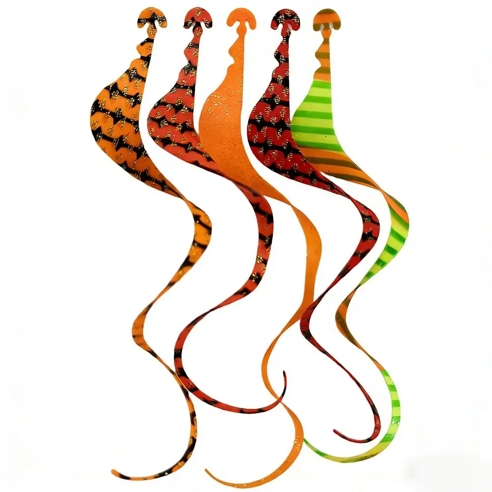 Colorful Soft Rubber Replacement Bait Skirts 10/40Pcs Silicone Lure Skirt Tails DIY 15cm Spiral Tail Fishing Bait Accessories - view 5