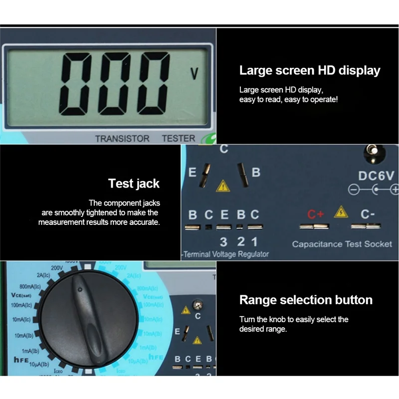 DUOYI DY294 Digital Transistor DC Parameter Tester Field Effect Tube Tester Multifunction Semiconductor Tester