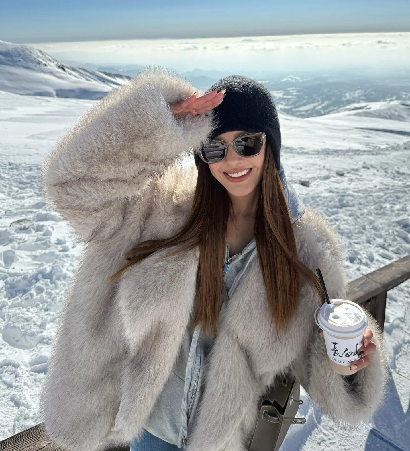 フェイクファー裏地付きコート レディース 快適なラベンダー イベント 女性 OL グラデーション染め アバンギャルド ベルト レトロ パファー ストレッチ トレンド