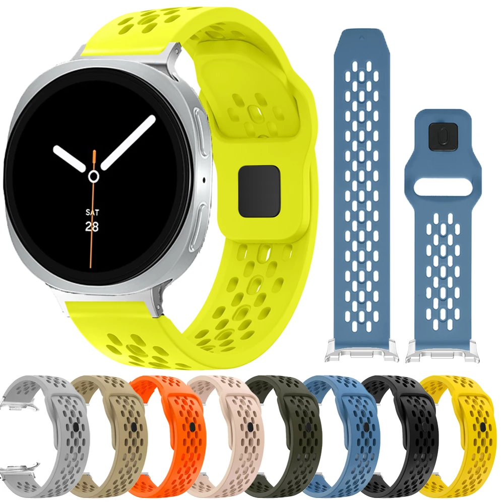 Atmungsaktives Silikonarmband für Samsung Galaxy Watch 8 40 mm 44 mm Sportarmband Armband für Galaxy 8 Classic 46 mm Armband
