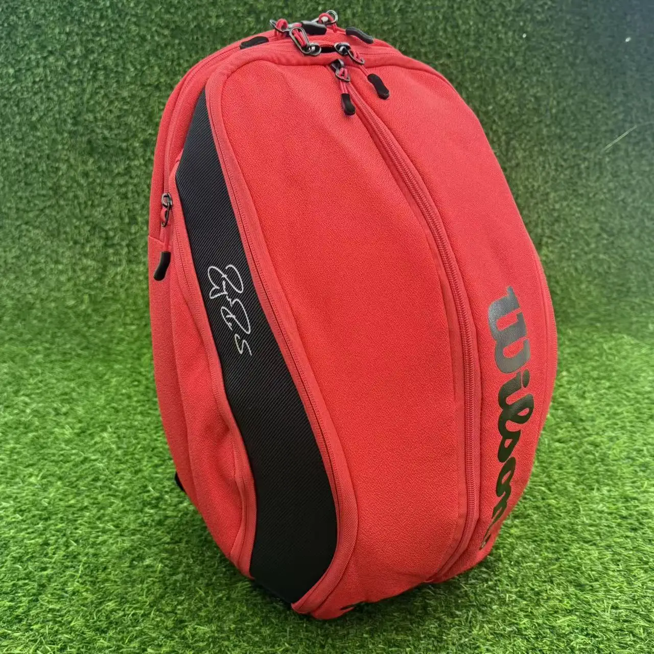 Wilson Roger Federer DNA Tennis Backpack PU Design Racket Sport Tennis Bag Max for 3 Racquets with ‎Insulation Pocket