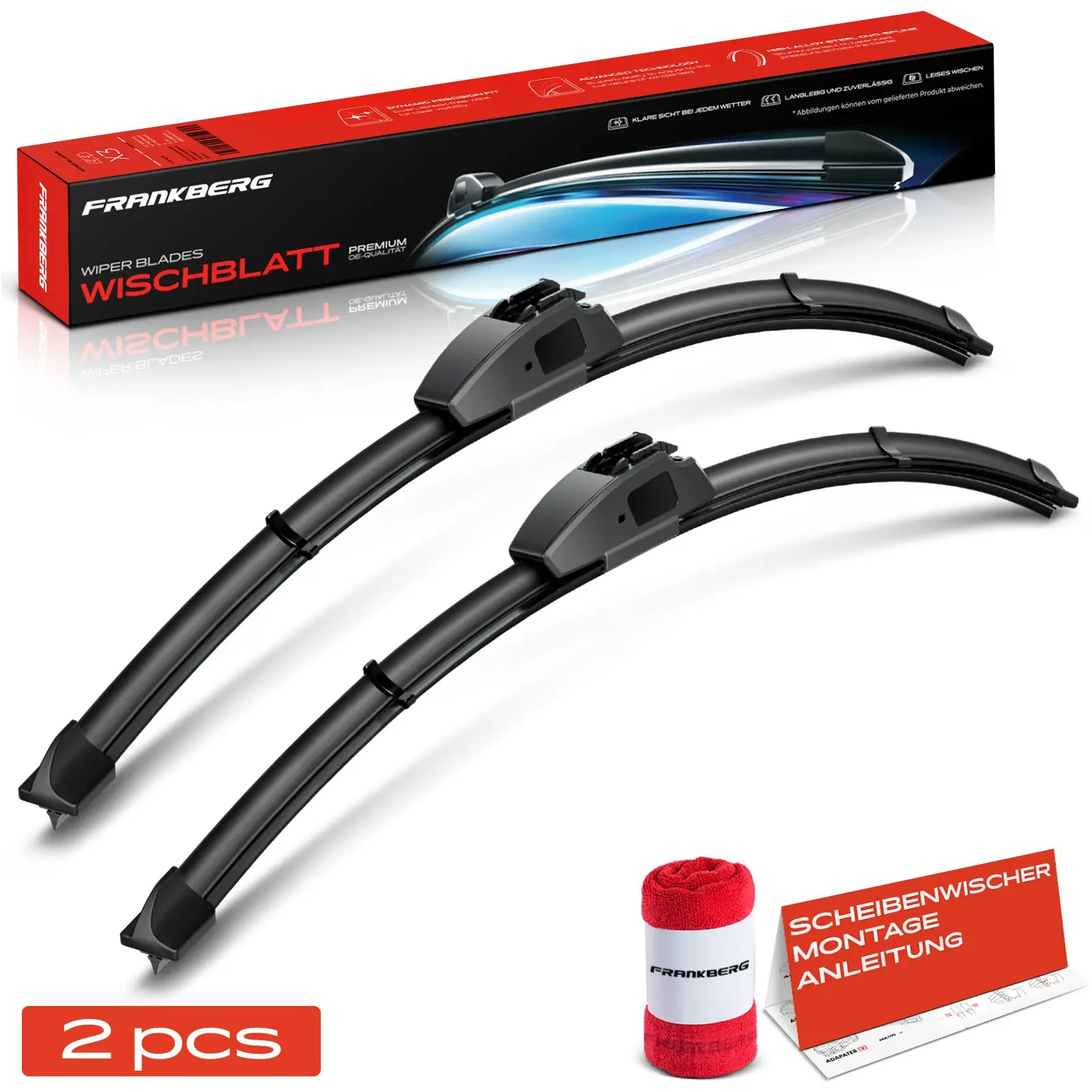Frankberg 2x Schijfwisser wisserblad voor links rechts voor BMW 3 Serie E46 Cabriolet Compact Coupe Touring