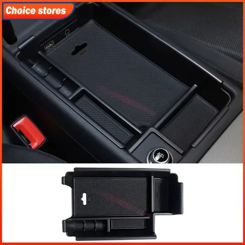 Center Console Organizer for Audi A4 A5 S4 S5 B8 B9 2007-2025 Car Armrest Storage Box with Non-Slip Mat ABS Interior Accessory