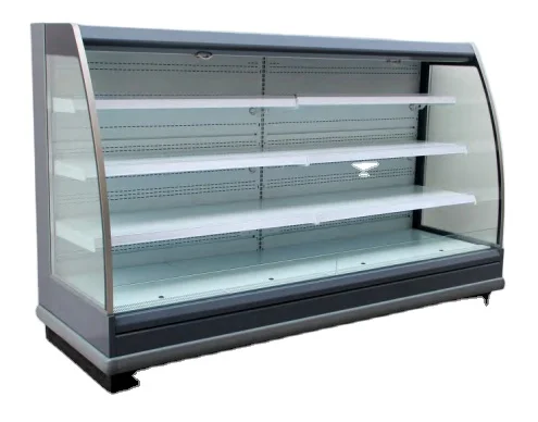 

FOODLINE Customized Supermarket Fresh Produce Storage Semi Vertical Island Chiller Commercial Beverage Display Refrigerator