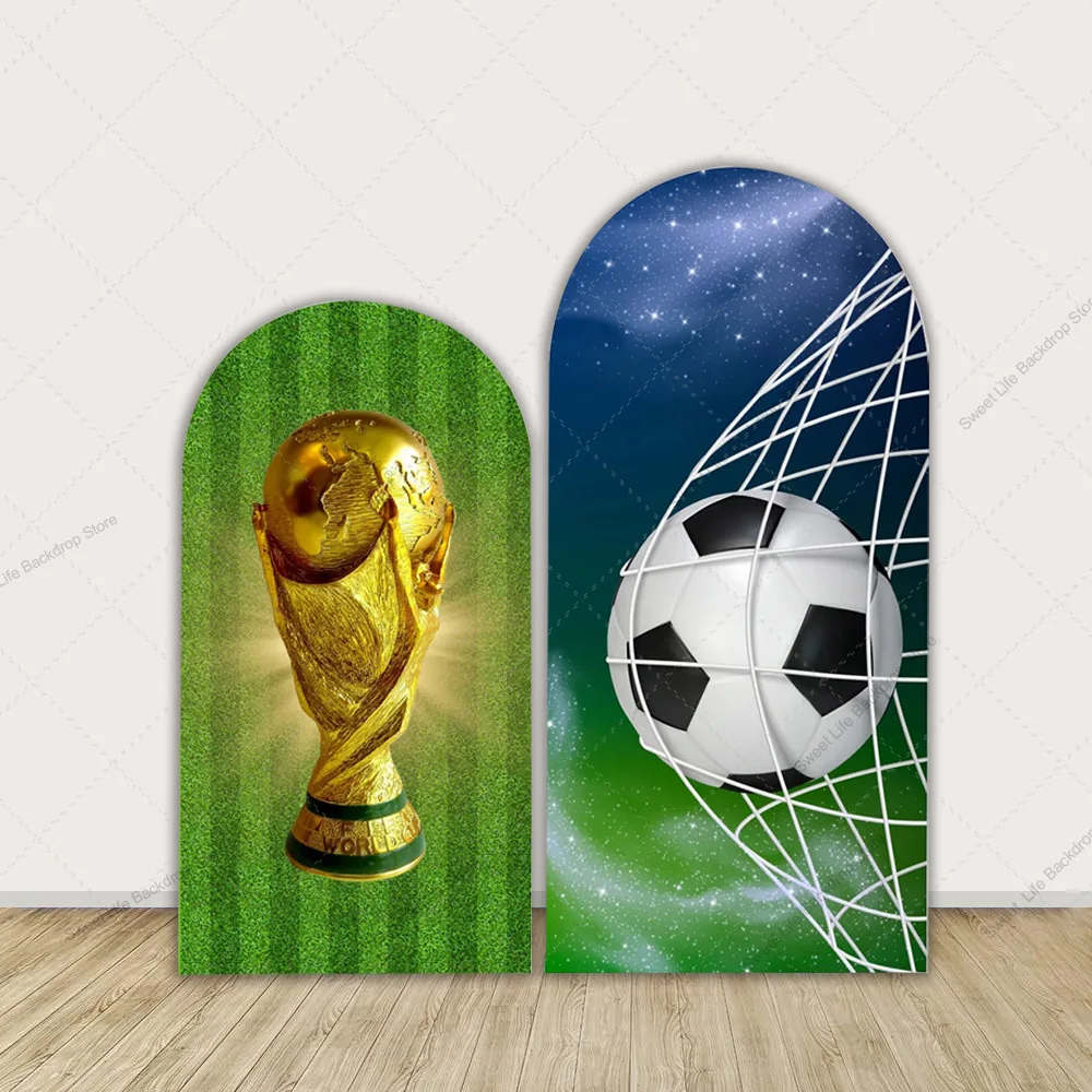 

Football Arch Backdrop Cover Boy Birthday Party Soccer Sports Field Arch Fabric Cover Background