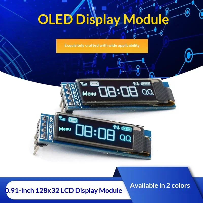 

0,91-дюймовый OLED-дисплейный модуль IIC 12832, компоненты LCD-дисплея, совместимые с напряжением 3,3-5 В
