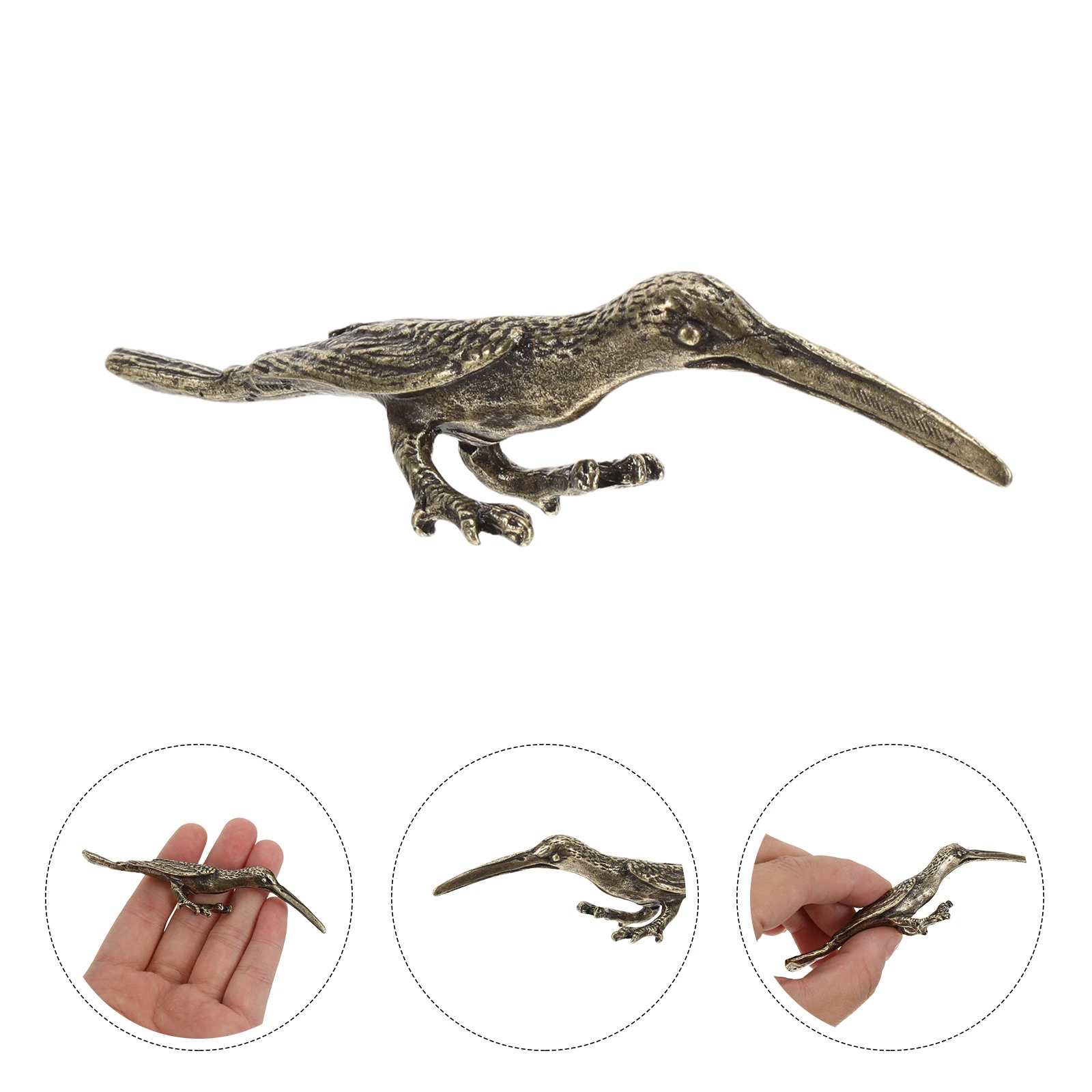

1Pcs Long-Billed Hummingbird Brass Decorative Bird Sculpture Desktop Adornment Creative Table Ornament for Home